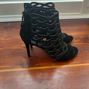 White House Black Market Black Heeled Booties